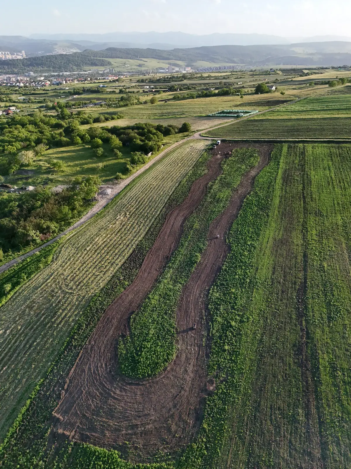 Pista de karting outdoor BuggyZone — vedere aeriană, lângă Cluj-Napoca